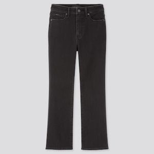 UNIQLO black cropped flare jeans